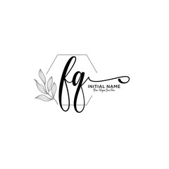 Letter FQ, Beauty and fashion logo design vector, Beautiful logotype collection