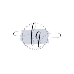 FQ Initial handwriting logo vector. Hand lettering for designs.