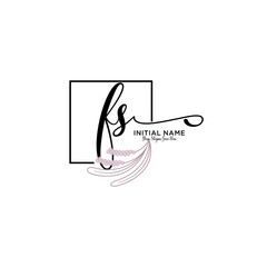 Letter FS, Beauty and fashion logo design vector, Beautiful logotype collection