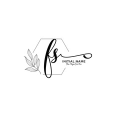 Letter FS, Beauty and fashion logo design vector, Beautiful logotype collection