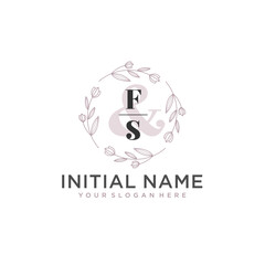 Initial letter FS beauty handwriting logo vector