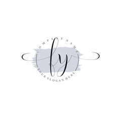 FY Initial handwriting logo vector. Hand lettering for designs.