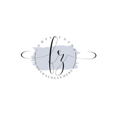 FZ Initial handwriting logo vector. Hand lettering for designs.