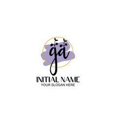 Initial letter GA beauty handwriting logo vector