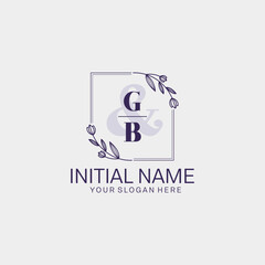 Obraz premium Initial letter GB beauty handwriting logo vector