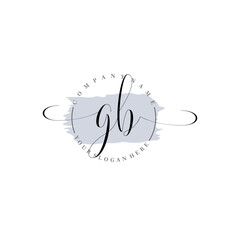 GB Initial handwriting logo vector. Hand lettering for designs.