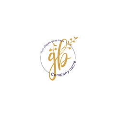 Initial letter GB beauty handwriting logo vector