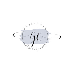 GE Initial handwriting logo vector. Hand lettering for designs.