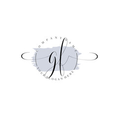 GF Initial handwriting logo vector. Hand lettering for designs.