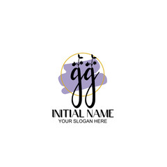 Obraz premium Initial letter GG beauty handwriting logo vector