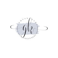 GK Initial handwriting logo vector. Hand lettering for designs.