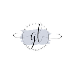 GL Initial handwriting logo vector. Hand lettering for designs.