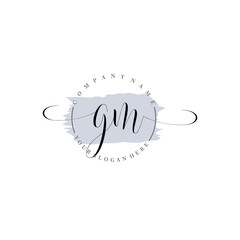 GM Initial handwriting logo vector. Hand lettering for designs.