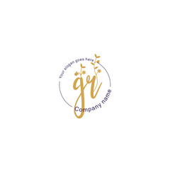 Initial letter GR beauty handwriting logo vector