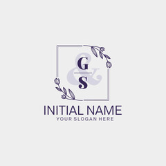 Initial letter GS beauty handwriting logo vector