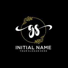 GS Initial handwriting logo vector. Hand lettering for designs.