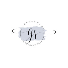 GS Initial handwriting logo vector. Hand lettering for designs.