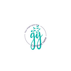 Initial letter GY beauty handwriting logo vector
