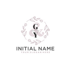 Initial letter GY beauty handwriting logo vector