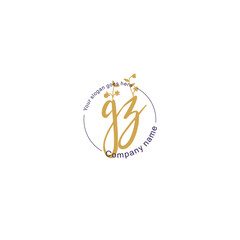 Initial letter GZ beauty handwriting logo vector