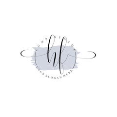 HF Initial handwriting logo vector. Hand lettering for designs.