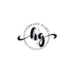 HG Initial handwriting logo vector. Hand lettering for designs.