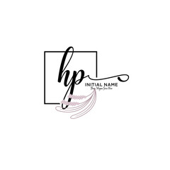 Initial letter HP beauty handwriting logo vector