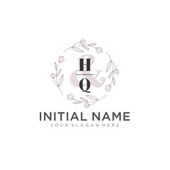 Initial letter HQ beauty handwriting logo vector