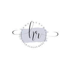 HR Initial handwriting logo vector. Hand lettering for designs.