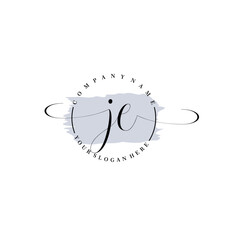 Initial letter JE beauty handwriting logo vector