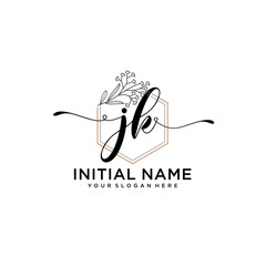 Initial letter JK beauty handwriting logo vector