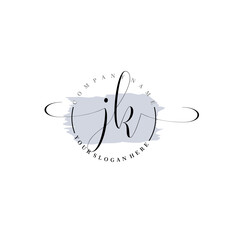 JK Initial handwriting logo vector. Hand lettering for designs.