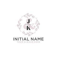 Initial letter JK beauty handwriting logo vector