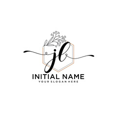 Initial letter JL beauty handwriting logo vector