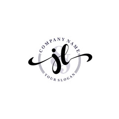 JL Initial handwriting logo vector. Hand lettering for designs.