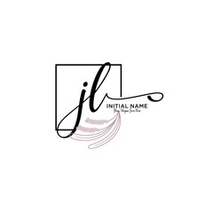 Initial letter JL beauty handwriting logo vector