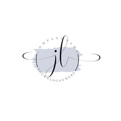 JL Initial handwriting logo vector. Hand lettering for designs.
