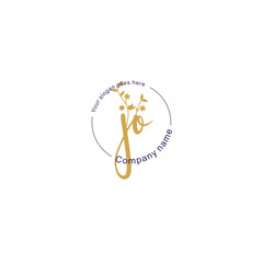 Initial letter JO beauty handwriting logo vector