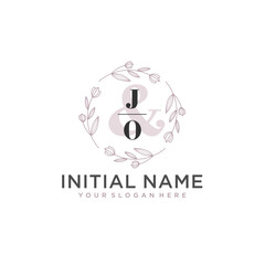 Initial letter JO beauty handwriting logo vector