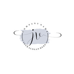 JV Initial handwriting logo vector. Hand lettering for designs.