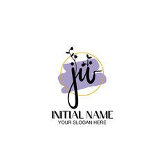 Initial letter JW beauty handwriting logo vector