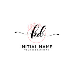 Initial letter KD beauty handwriting logo vector