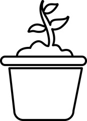 plant vector icon line art on white background,,.eps