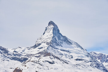 A landscape of Matterhorn mountain from Sunnegga, Zermatt