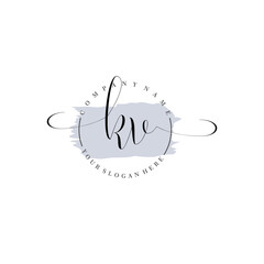 KV Initial handwriting logo vector. Hand lettering for designs.