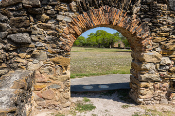 Remains of Arched Doorways at Mission San Francisco de la Espada, San Antonio, Texas, USA