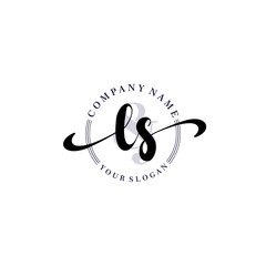 LS Initial handwriting logo vector. Hand lettering for designs.