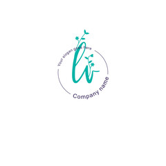 Initial letter LV beauty handwriting logo vector
