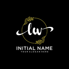 LW Initial handwriting logo vector. Hand lettering for designs.