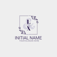 Initial letter LX beauty handwriting logo vector